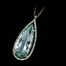 Jane Taylor Necklace 25L3: This striking pendant from Jane Taylor features a 7.40ct green beryl center stone, set in diamond pave, .29ctw and 18kt yellow gold frame suspended from a 16" chain. Jane Taylor Necklace 25L3 jewelry