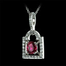Gumuchian Necklace 26J3: This amazing vivid red ruby pendant is from Gumuchian's "Bryant Park" collection. This piece is done in Platinum and contains one 1.39ct. natural ruby in the center and is surrounded by .23ct. of pave' set diamonds. Gumuchian Necklace 26J3 jewelry