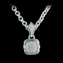 Scott Kay Sterling Necklace 26U3: Ladies sterling silver diamond .12ct basket weave drop enhancer from Scott Kay Sterling. Chain sold separately for $190. Scott Kay Sterling Necklace 26U3 jewelry