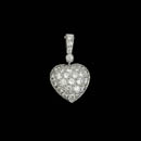 Beautiful 18kt white gold diamond pave heart pendant.  The piece is set with 29 diamonds weighing 1.0ct total. VS G-H quality.