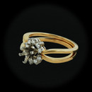 Item 285CO1 - Designed by Jabel, this 18kt gold wedding set features a six prong white head for a 5mm round stone. The set contains 10 round full cut brilliant diamonds each to measure approximately 1.5mm for a combined weight of .15cts. The set measures a 6.0.