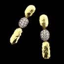 Seiden Gang 18kt. green gold hammer finish earrings. The earrings are accented with .31ctw in diamonds.