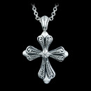 Scott Kay Sterling Necklace 28U3: Ladies sterling silver medium basket weave cross pendant from Scott Kay Sterling. Chain sold separately for $190. Scott Kay Sterling Necklace 28U3 jewelry
