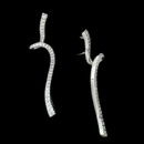 Damiani Earring 29F2: From the Eden Collection, a long 18kt white gold diamond drop earring by Damiani. The set contains .88ct of diamonds and are 2 1/4 inches in length. Damiani Earring 29F2 jewelry