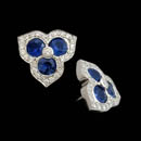 Gumuchian Earring 29J2: Stunning set of platinum, sapphire and diamond earrings from Gumuchian's "Troika" collection. The earrings are set with 1.15ct. of gem sapphire and .21ct of diamonds. Gumuchian Earring 29J2 jewelry