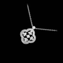 Stunning 18k white gold Necklace from Beverely K.  This necklace has a pave diamond border and the diamonds in the center are all bezel set. The total diamond weight is .25ct.