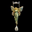 Nouveau Collection Butterfly lady on a swing pendant.