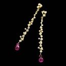 SeidenGang 18kt. green gold confetti drop earrings set with .80ctw in diamonds and briolette cut pink tourmaline.