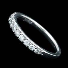 Pearlman's Bridal Platinum pave diamond 1/2 shank wedding band