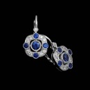 Beverley K's ladies 18kt white gold earrings layered beautifully with diamonds and sapphires. These earrings contain .16ct. total weight in diamonds and .93ct. total weight in sapphires. These earrings measure 19mm in length and 11mm across.
