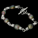 Honora Bracelet 30Z4: A pretty sterling silver Honora bracelet with metallic green pearls measuring 10-11mm. Honora Bracelet 30Z4 jewelry