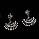 These platinum, diamond and pearl Moulin chandelier Cathy Carmendy earrings will add drama to any look. The earrings dangle 2-inches from the earlobes. Diamond weight 1.0ct total VVS F-G quality. Nie!