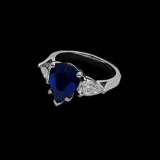 This stunning platinum ring from the Pearlman's Collection shines with a 3.72ct. sapphire framed by 1.40cts. in diamonds.