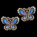 What a lovely pair of blue sapphire and diamond butterfly earrings. These earrings are made from 18k gold and feature 5 blue sapphires and 10 diamonds on each earrings. The total diamond weight of the sapphires is 0.20tcw and the total carat weight of the 0.20tcw.
The wings are blue enamel.