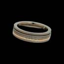 Christian Bauer's neat 18kt white and rose gold wedding band set with 5 diamonds weighing .02ct total.  The band is 5.5mm in width.