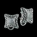 Scott Kay Sterling Earring 33U2: These beautiful sterling silver square basket design earrings from Scott Kay Sterling contain .55ctw in pave' set diamonds. The earrings also have an omega clip back. Scott Kay Sterling Earring 33U2 jewelry