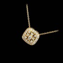 Simply perfect, this 18kt yellow gold and diamond pendant from Beverley K features .22ct of diamonds. Measures 10mm wide.