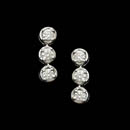 Clean set of 3 stone (past present future)diamond earrings in platinum. These are set with .30ct of VS g-h diamond.  Can be made in most sizes.