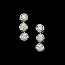 Pearlman's Bridal Platinum 3 stone diamond earrings