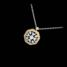 Beverley K 18kt white & yellow gold filigree diamond pendant