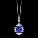 A beautifully elegant and easy to wear tanzanite and diamond pendant by Spark Creations. This pendant is in 18 karat white gold and is suspended from a white gold cable link chain. The tanzanite weighs 2.80 carats and has the rich purplish blue color. The surrounding diamonds weigh 0.78 carats. The pendant can be worn everyday and will complement any number of outfits, also will layer nicely for evening wear. Pendant measures 19mm from bail to bottom and 14.5mm across. This pendant is also available in aquamarine and fire opal. 
