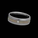 Designed by Christian Bauer, this modern two-tone 18K wedding band is set with one .02ct diamond. The band measures 6.5mm.