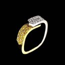 Eddie Sakamoto's platinum and 18kt yellow gold wedding band with white and fancy yellow pave set diamonds. The ring is set with 0.87 carats in diamonds.