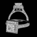 A stunning platinum pave diamond engagement ring from Gumuchian, containing .80ct of diamonds. This hand made piece will hold most sizes of square cut diamond.  Diamonds are VS F-G ideal cuts Priced without center diamond .