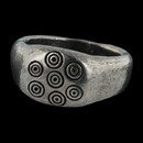 Gurhan for Men Ring 38GG1: From the Palladium Collection, hammered palladium Gurhan for Men ring with carved circles to accent. Gurhan for Men Ring 38GG1 jewelry