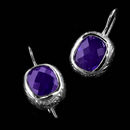 Jane Taylor Earring 38L2: A wonderful set of iolite checkerboard-cut earrings by Jane Taylor with hand engraving on the sides. This 18kt white set contains 4.83ctw of beautiful blue iolites. Jane Taylor Earring 38L2 jewelry