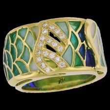 Nouveau Collection leaf vein diamond ring