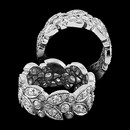 An entrancing diamond eternity wedding band, with leaves and swirls that are encrusted with 1.89 carats of diamonds. This piece is made of 18kt white gold.  18kt gold yellow gold and platinum is available.  Really beautiful!!!