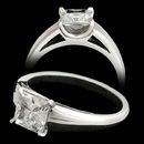 Michael Bondanza's platinum Madison engagement ring with princess center. Center diamond not included.