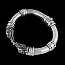 Kieselstein-Cord Bracelet 39E4: Kieselstein-Cord sterling silver face to face gator head torque bracelet with additional side bands. Kieselstein-Cord Bracelet 39E4 jewelry