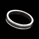 Alex Soldier's clean and classic men's platinum wedding band with black rhodium. Also available in 18k white gold.
