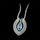 This unique design from Bastian contains a marquise shaped enhancer with a marquise shaped Blue Topaz pendant in the center. The piece measures 1 1/4 inches in length and 7/8 inch in width total.  The piece is suspended on a 16.5" chain.