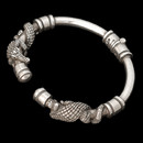 Kieselstein-Cord Bracelet 40E4: Kieselstein-Cord sterling silver curved gator thin torque bracelet. Kieselstein-Cord Bracelet 40E4 jewelry