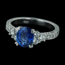 A truly beautiful blue sapphire engagement ring from Spark set in 18kt white gold. The ring is set with 1 oval sapphire at 1.60ct and round diamonds totaling 0.61carats.