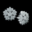 One pair of 18kt white gold flower post earrings, set with .19ctw of diamond, from Beverley K.