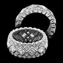 Princess eternity wedding band bursting with 3.63 carats of diamonds in an 18k white gold setting and width is 9.3mm.