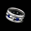 Whitney Boin eternity wedding band in diamond and sapphires with 1.3ctw in diamonds and 1.26ctw in sapphires. The ring is 9.5mm in width.