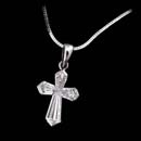 This is the most beautiful diamond cross pendant that we have seen. The diamonds are hand cut to make the design. The cross measures 12mm in length and contains .61ctw of diamonds. Available in larger sizes.