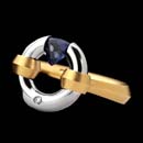Steven Kretchmer 18k yellow gold and platinum Jazz ring set with a trillion sapphire and a small accent diamond. The ring is priced without the sapphire. This ring is available via special order only. 