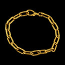 Gurhan Bracelet 44GG4: Chain link bracelet from Gurhan. 24-karat gold hollow chain. 11x3 oval. 7" length. Gurhan Bracelet 44GG4 jewelry