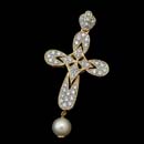 This beautiful "Pearl of the Gospel" cross pendant is available in white or yellow 14kt gold and features diamond detailing and a beautiful drop pearl.