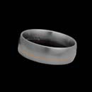 Christian Bauer created this classic brushed platinum and 18K red gold wedding band. The ring measures 7mm.