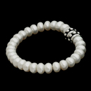 Honora Bracelet 45Z4: A beautiful white pearl single stranded Honora bracelet with sterling silver end caps. Honora Bracelet 45Z4 jewelry