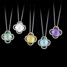 Pearlmans Collection Sterling silver and gemset pendants