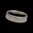 Christian Bauer designed this clean platinum, 18K white and 18K yellow gold wedding band. The ring measures 7mm.