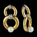 Damiani Earring 48F2: A gorgeous pair of 18kt yellow gold drop down Damiani earrings set with .22ctw of diamonds. The pearls measure 7mm around. Very Pretty! Damiani Earring 48F2 jewelry